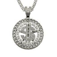 MagicShop MagicShop Dollar Necklace Satisfy Domineering Trendy American Hip Hop Rotating Dollar Full