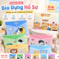 Combo of 2 folders for files, documents, A4 button covers with many cute designs