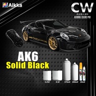[ AIKKA Black Solid AK6 ] 2K Car Paint Kaler Solid Bancuh Touch Up Pen Aerosol Spray Cat Tin DIY Cat