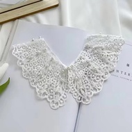 Aplikasi Kerah Palsu Bordir Wanita Mutiara Renda Jahit Lace Collar Korean Style Aksesoris Kerah Baju