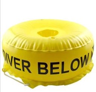 PVC口吹充氣自由潛儲物浮球黃色潛水浮標海上信號警示定位FB-973