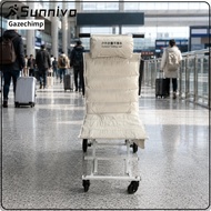 Gazechimp Metal Frame Foldable Push Trolley Chair Space Saving Folding Chair Trolley Gliding Wheels 