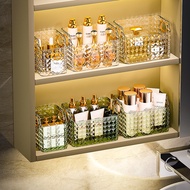 Mirror Cabinet Storage Box Cosmetic Bathroom Dressing Table Storage Organizing Box Desktop Storage Box Diamond Pattern Storage Box