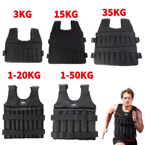 3/15/35kg 1-50kg Weight Training Suit Empty Bag Fitness Running Vest Adjustable Weight Jacket Workou