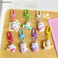 Dyfidvdo1 Cute Animal Mini Keychain Lovely Rabbit Bear Keyring For Women Girl Bag Earphone Case Hanging Decor Ch Pendant Couple Gift A