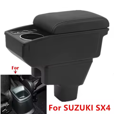For SUZUKI SX4 Armrest Box For SUZUKI SX4 Car Armrest Double-Layer Storage Box Cup Holder Interior D