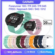 Garmin Forerunner 165 / Forerunner 245 / Forerunner 645 / FR55 / Approach S40 / S42 /S12 Silicone Watch Band Strap- 20mm