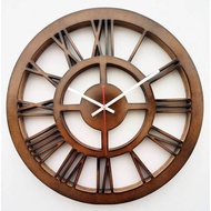 KAYU Teak Wood wall clock/ Roman Numerals wall clock/ wall clock/ Unique wall clock