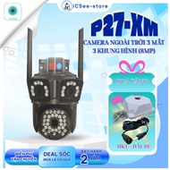 ICSee P27-XM Camera 8MP outdoor camera 3 eyes 3 frames - full HD images - 2-way conversation