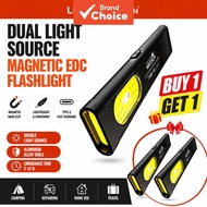 WARSUN T7 Pro Buy 1 Get 1 Free Ultra Slim EDC Flashlight USB-C Rechargeable Magnetic LED Torch WARSU