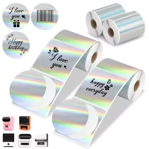 Round Thermal Labels Paper for Phomemo M220 M200 M221 M110 Labels Maker, 1.96’’ x 1.96’’ Waterproof 