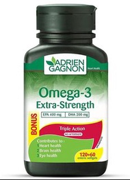 加拿大🇨🇦直送 Adrienne Gagnon楓之寶 omega 3 Extra strength (180粒）