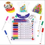 JS 8Pcs Fabric Pens Textile Pens Permanent Paint Marker Graffiti Coloring For Clothes Tshirt Shoes