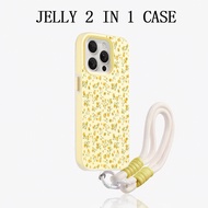 GANTUNGAN 2 In 1 Jelly HangerTALI Small Yellow Flower Case Realme C100i C100x C100 4G P3 Lite Note 8