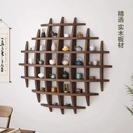 Wall-Mounted Antique Shelf Solid Wood Chinese Wall-Mounted Cup Holder Wall-Mounted Duobao Pavilion L