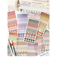 12 Sheet 1,512pcs Label Stickers Colorful Washi Logo Sticker Minimalist Decoration For Diary Planner