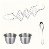 Đồ giữ bánh TACO với cốc Khay đựng bánh TACO với nước sốt cốc muỗng dạng sóng khe rỗng chịu nhiệt ưa