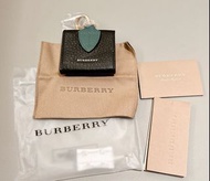 全新美國網站購入正品～BURBERRY 小方形皮革立體零錢鑰匙包