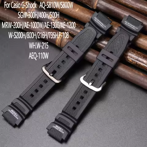Resin Watchband Suitable For Casio AE1200 AE-1100 MRW 200H W-735 SGW 300 400 500 AQS 810 Men's Outdo