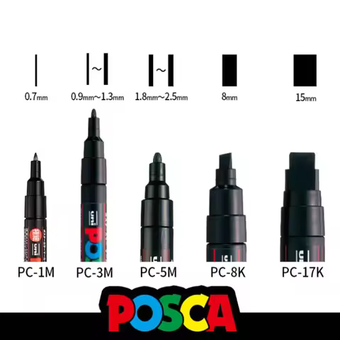 Japanese Uni Acrylic Marker Pen,5pcs posca rotuladores White/Black permanent graffiti markers paint 
