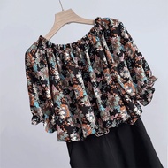 雪纺上衣Chiffon top雪纺衫2025夏新款宽松百搭洋气小衫遮肚子减龄一字领两穿爆款上衣新款2025.10.25