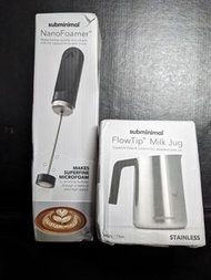 全新(一套不散) 清貨 Subminimal NanoFoamer 打奶泡棒 & FlowTip Milk Jug Latte art stainless 流線拉花鋼杯 450ml  coffee 咖