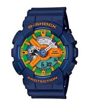 G-SHOCK 卡西歐限量樂高設計美學機械美感雙顯深藍色腕錶 型號：GA-110FC-2ADR【神梭鐘錶】