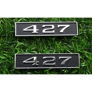 2Pc 427 Engine Hood Scoop Emblems Badges 3D Decal Sticker Car Truck Chrome Black