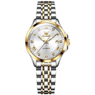 OLEVS 6702 Mechanical Women Fashion Watch Gift Stainless Steel Watchband Round-dial Wristwatch Calen