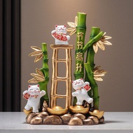 Rising Cat Rising Rising Rich Bamboo Decoration Living Room TV Cabinet Decoration Office Housewarmin