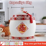 rice dispenser 5kg 10kilos ceramic lagyanan ng bigas 5 kilos Airtight rice storage container porcela