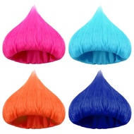 4PCS Rambut Palsu Lucu untuk Wanita Lelaki, Rambut Palsu Badut Neon Gila, Rambut Bob Troll Berwarna-