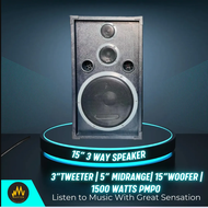 KONZERT Spesaker 15 inches with box 3 way 15'' for karaoke (per pcs sale) with speaker wire-1500W