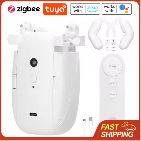 Tuya ZigBee 3 in 1 Intelligent Curtain Motor Electric Curtain Robot Auto Opener No Wiring Support AP