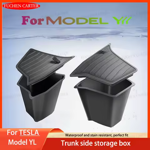 For Tesla New Model YL Launch 2026 Car Trunk Side Storage Box Cover Plate Organizer Car Trunk Side S