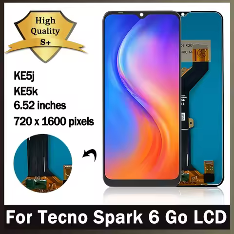 Original for infinix tecno Spark 6 Go KE5j, KE5k Lcd Display Touch Screen Digitizer Assembly for tec