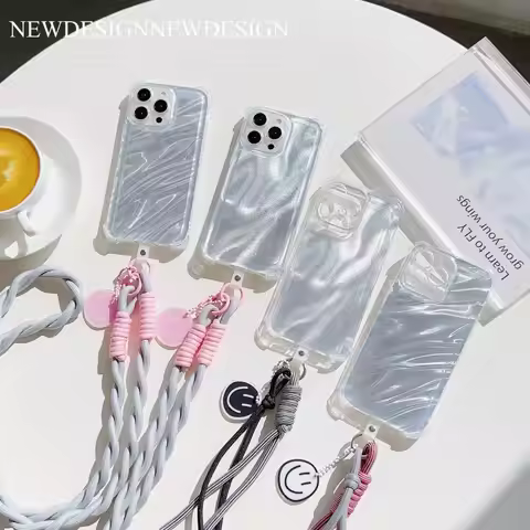 Luxury Laser Case For OPPO A58 A54 A38 A18 A17 A96 A78 A74 A36 Reno 12 Pro 11 10 8 Clear Lanyard Sho