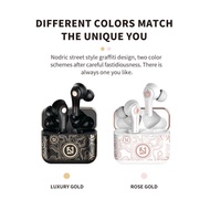 TWS TS-100 Original Graffiti Bass Headset Wireless Bluetooth Earphone Earbud Waterproof Game Earphon