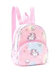 Mochila De Unicornio Linda Acolchada A Prueba De Agua De Color Rosa Para Niñas, Mochila Escolar Portátil Con Correa Para El Hombro Ajustable Kawaii, Adecuada Para Excursiones Y Regalos Navideños