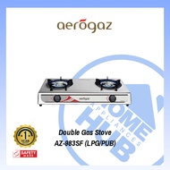 [Ready Stock] Aerogaz Table Top Double Gas Stove (LPG/PUB) AZ-983SF