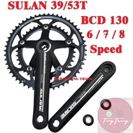 SULANE 39/53T Aeneas 2-layer square core crankshaft [Genuine] aluminum steel disc mounted on racing 