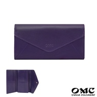 [OMC] Italian Vegetable Tanned Leather Envelope Style Cowhide Long Clip 95115 (Purple)