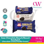 Zess Chocolate Biscuits Chocolate Sandwich Biscuit Vanilla Chocolate Flavor 55gX158.8gx1