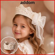 ADDOM Kids Crown Headpiece, Crown Shape Hollow Lace Baby Crown Headband,  Mesh Bow Girls Crown Hairb