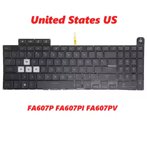Laptop Keyboard For ASUS TUF Gaming A16 FA607P FA607PI FA607PV Black Without Frame With Colorful Bac