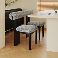 White Ash Solid Wood Dining Chair Hippo Chair Dining Table Chair French Makeup Stool Backrest Chair 