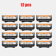 4/12/24 Pcs ชุดเปลี่ยนใบมีด 5 ชั้น 5-layer Mens Razor Fusion Pro Power Shaving Shaver Male Face Bear