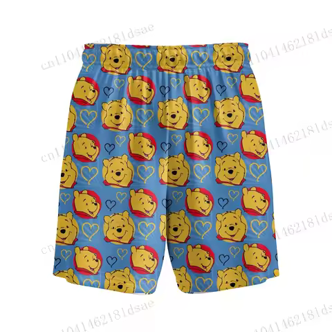 HOT 3D printed shorts Winnie the Pooh Beach sleeping sports outdoor polyester fiber men and women ad