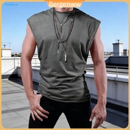 Bergenww_ Men's Sleeveless Sports Vest Summer Quick-dry Fitness Tank Top Outdoor Running Gym Workout