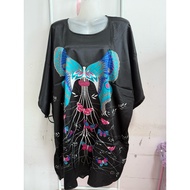 comfortable cooling silk oversize butterfly printed dress T8515